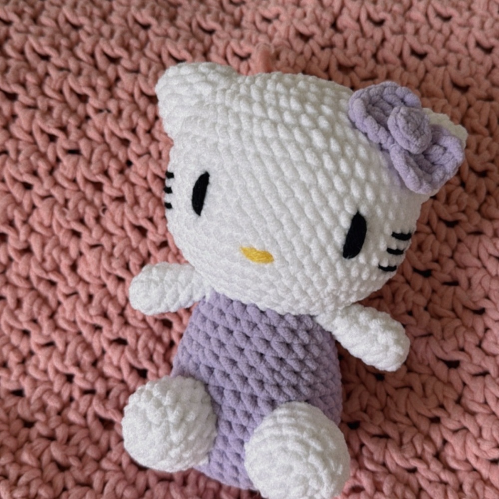 Cute Plush Toy with Purple Dress